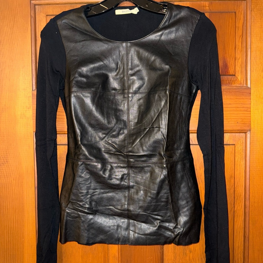 Macy’s-Two Toned Black Long Sleeve Top